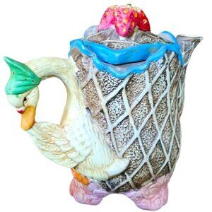 Whimsical Mother Goose/Storybook Ceramic Collectable Teapot